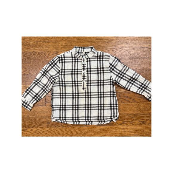 Rylee + Cru Boys' Black & White Plaid Button Down Size 18-24 - Picture 1 of 7